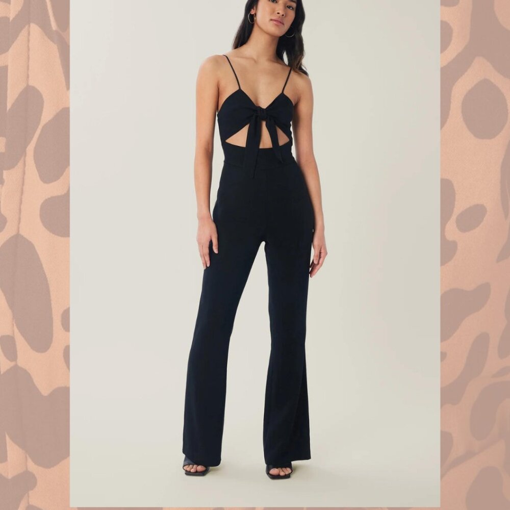 LITA by Ciara x Revolve Tie Front Jumpsuit Cut Out Black XXL